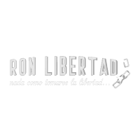 This is the white logo of "Ron Libertad", an exclusive Mexican rum that is distributed in Europe by Dr. Sours