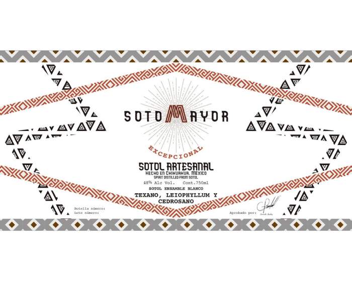 This is the bottle label of Dr. Sours' Product "Sotol Sotomayor"