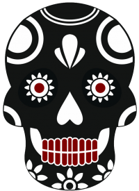 A skull icon in a traditional Mexican "Day of the dead"-syle, representing the State of Sonora where Bacanora is produced